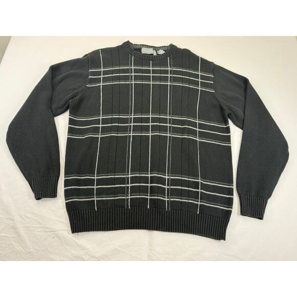 Oscar de la Renta Cotton Men’s XL Sweater Plaid Y2K Vintage Excellent Condition - Picture 1 of 6